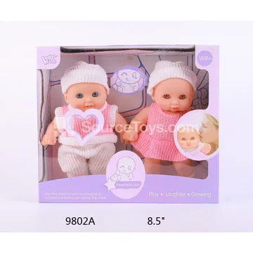 Vinyl Fashion Doll 8.5" 12 Sounds 2-Pack