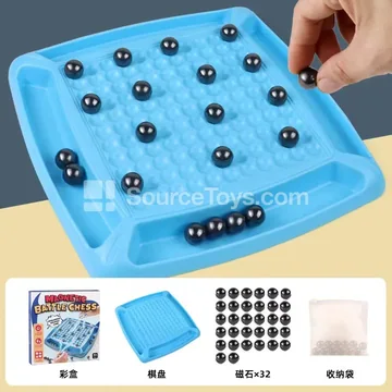 Magnetic Battle Chess 32 Beads Magnetic Induction Board Game