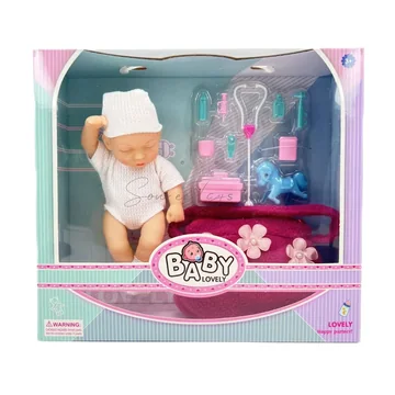 8-inch 20cm Reborn Doll Silicone Vinyl Baby with Accessories Tote Bag