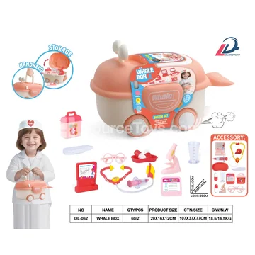 Pretend-Play Doctor Kit in Whale Carrying Case 2-in-1