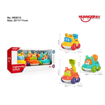Construction Vehicle Set (Cement Mixer + Dump Truck + Excavator) (HE8013)