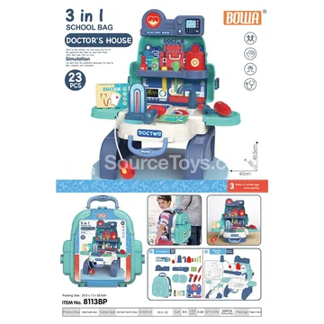 3-in-1 Doctor Kit Backpack, Blue