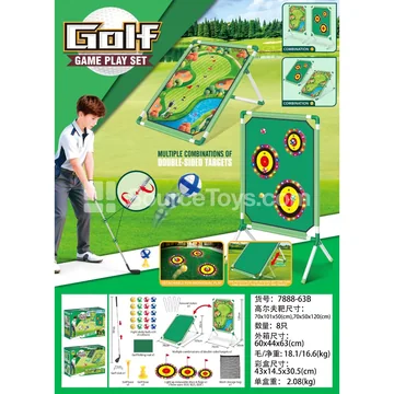 Double-Sided Golf Set with Light Sensor Ring and Stand