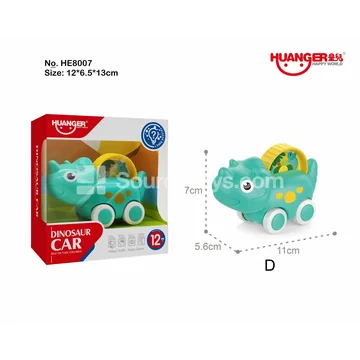 Cartoon Dinosaur Ride-On (Green Triceratops)  Model D