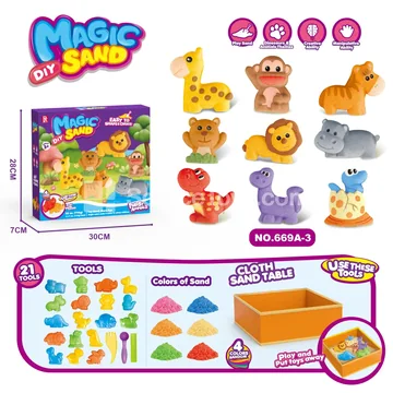 Space Sand with Forest Animals and Dinosaurs