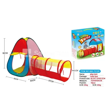 2-in-1 tent with connecting tunnel crawl tube (995-7012B)
