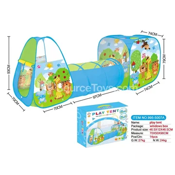 3-in-1 Animal Zoo Play Tent