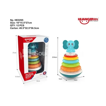 Elephant Rainbow Ring Stacker (Light & Music)