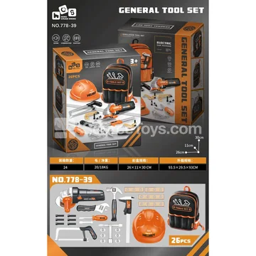Pretend-Play Tool Set with Black Backpack