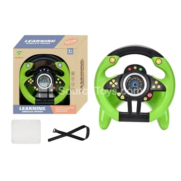 Steering Wheel Toy U-Shaped Base 360° Rotation Green
