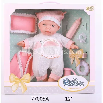 12-inch Vinyl Doll with Soft Body, 12 Sounds, and Accessories