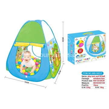 Cartoon Happy Zoo Play Tent with 50 Ocean Balls (995-5001F)