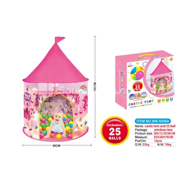 Cartoon Unicorn Play Tent with 25 Ocean Balls (5.5 cm)