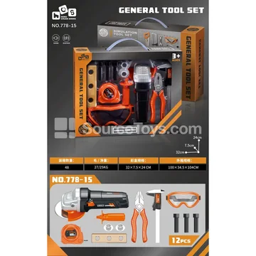 Pretend-Play Angle Grinder Tool Set