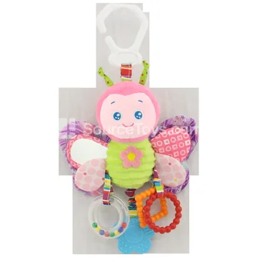 Baby Stroller Hanging Toy with Teether, Mirror, Rattle