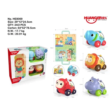 Animal Ride-on Cars (4pcs) with Storage Bag
