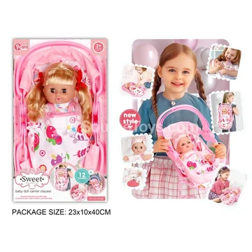14-inch Vinyl Doll with 12 Sounds and 3-in-1 Carrier Basket