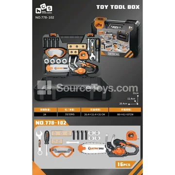Pretend-Play Tool Carry Case with Electric Saw Set (Large)