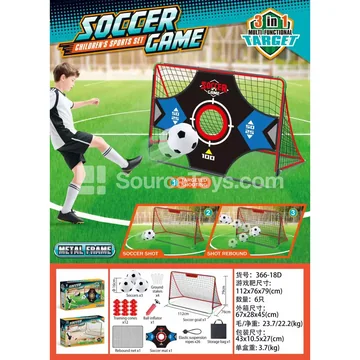 Red Soccer Goal Set with Black Net (Iron Frame)