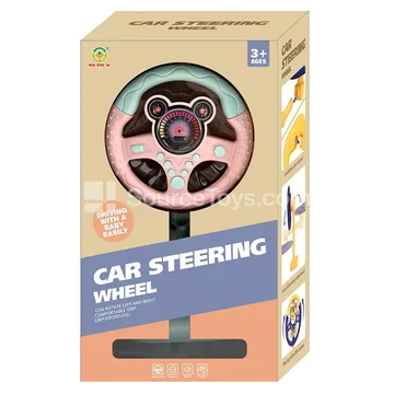 Standing Steering Wheel Toy Cartoon Simulation Pink