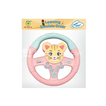 Cartoon Steering Wheel 360° Rotation Cat Style Pink