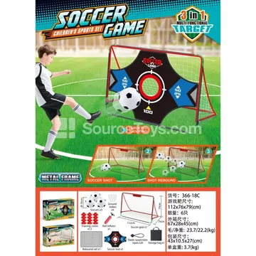 Red Soccer Goal Set with White Net (Steel Frame)