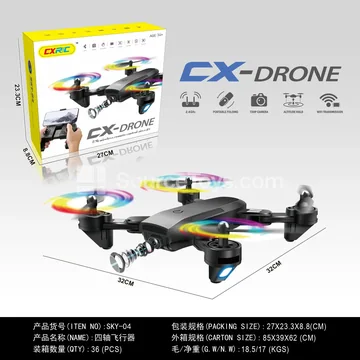 Remote Control Foldable Drone with Dual Cameras & LED Lights