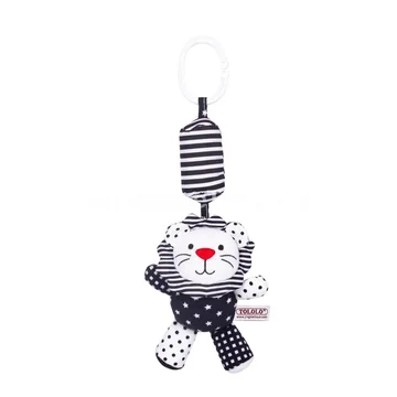 Early Education Black-White Rattle Mobile Car Hanging Plush Soother