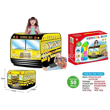 School Bus Play Tent with 50 Ocean Balls