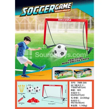 Red Single-Goal Soccer Goal (White Net)