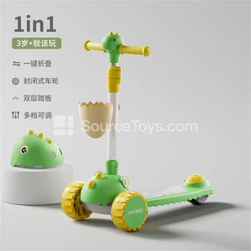 Cartoon Dinosaur Egg Basket Scooter
