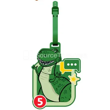 Green Dinosaur Lex Luggage Tag Set