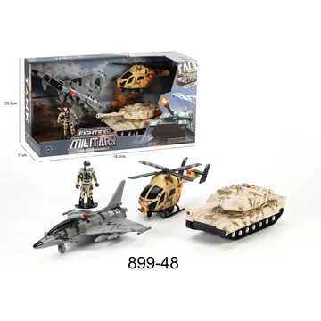 Friction-Powered Military Set with Lights & Sounds (Hydro-Dipping)