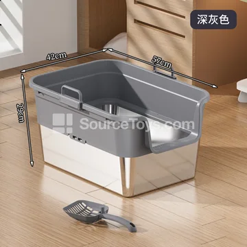 Portable Stainless Steel Cat Litter Box with Handle