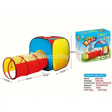 2-in-1 Playhouse with Tunnel Crawl Tube (995-7012C)