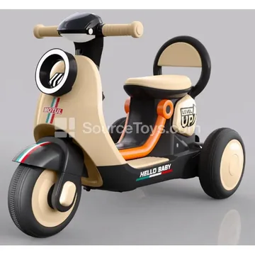 Electric Ride-On Tricycle Motorcycle (Khaki, Green, Pink, White)