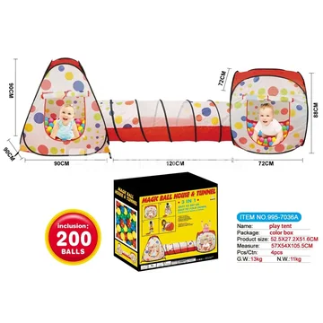 3-in-1 Play Tent with 200 Ocean Balls (7 cm) (GCC)