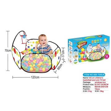 1.2m Basketball Hoop Ball Pit with 70 pcs 6cm Ocean Balls (GCC)