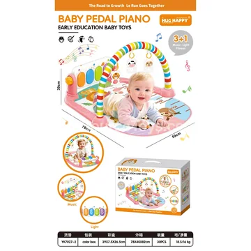 Baby Pink Gym Play Mat with Foot Piano (Requires 2 x 1.5V “AA” Batteries, Not Included)