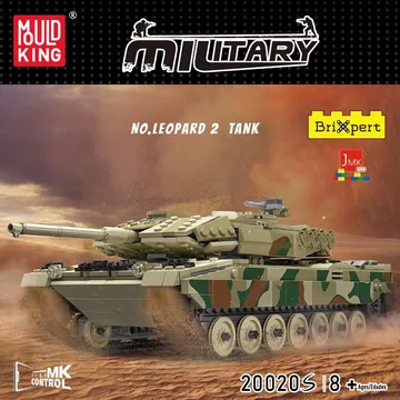 Military Series Leopard 2 Tank Building Blocks (Electric Gyroscope with Sound) APP Version
