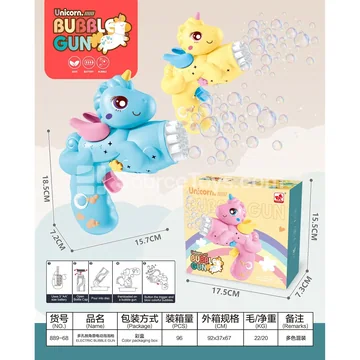 Electric Bubble Gun with Unicorn Design