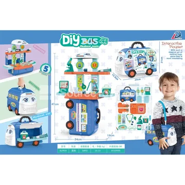 5-in-1 Medical Vehicle Playset with Storage Truck
