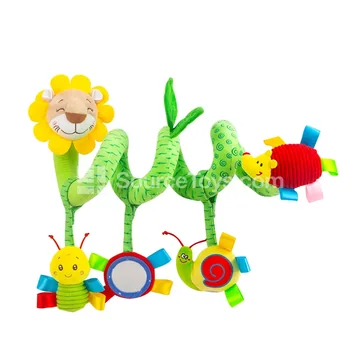 Baby Stroller Hanging Toy with Rattle and Mirror