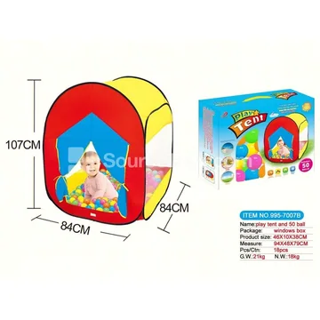 Kids Play Tent with 50 Pcs 6 cm Ocean Balls
