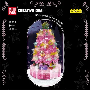 DIY Assembly Building Blocks Dream Christmas Light Music Box (English Version)