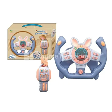Steering Wheel Toy Car with Rabbit Driver U-Shape 360° Rotation