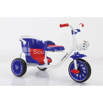 Musical Light Twin-Seat Tricycle (Red, Blue)