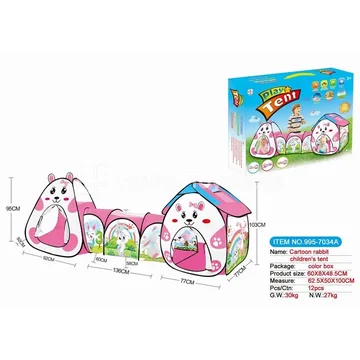 3-in-1 Bunny Tent with Tunnel and Crawl Tube