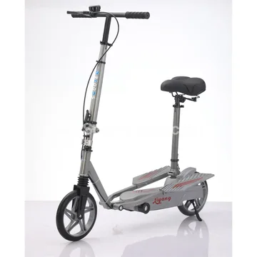 Two-Wheel Sit-On Scooter with Handbrake (Matte Black, Card White)