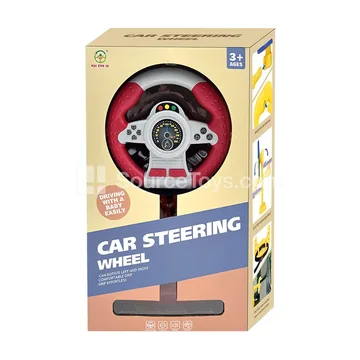 Standing Steering Wheel Toy 2-Button Simulation Red